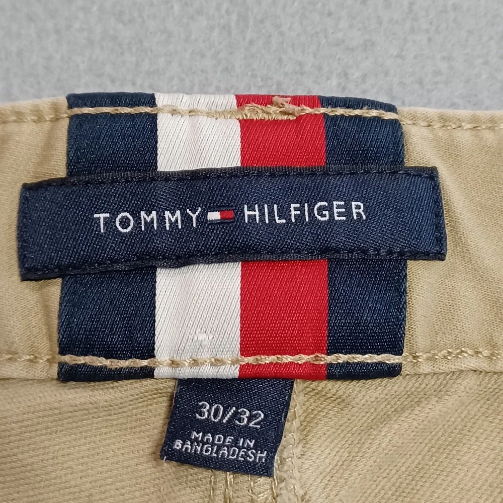 Tommy Hilfiger Mens Slim Fit Chino Pants Tan Khaki Stretch Cotton 30x32